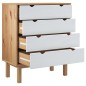 vidaXL Schubladenschrank OTTA Braun&Weiß 76,5x39,5x90 cm Massivholz vidaXL Schubladenschrank OTTA Braun&Weiß 76,5x39,5x90 cm Massivholz