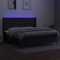 vidaXL Boxspringbett mit Matratze & LED Schwarz 200x200 cm Stoff vidaXL Boxspringbett mit Matratze & LED Schwarz 200x200 cm Stoff