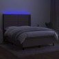 vidaXL Boxspringbett mit Matratze & LED Taupe 140x200 cm Stoff vidaXL Boxspringbett mit Matratze & LED Taupe 140x200 cm Stoff