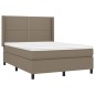 vidaXL Boxspringbett mit Matratze & LED Taupe 140x200 cm Stoff vidaXL Boxspringbett mit Matratze & LED Taupe 140x200 cm Stoff