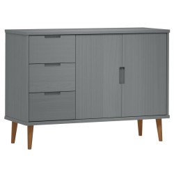 vidaXL Sideboard MOLDE Grau 113x40x80 cm Massivholz Kiefer