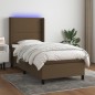 vidaXL Boxspringbett mit Matratze & LED Dunkelbraun 100x200 cm Stoff vidaXL Boxspringbett mit Matratze & LED Dunkelbraun 100x200 cm Stoff