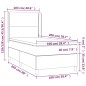 vidaXL Boxspringbett mit Matratze & LED Dunkelbraun 100x200 cm Stoff vidaXL Boxspringbett mit Matratze & LED Dunkelbraun 100x200 cm Stoff