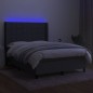 vidaXL Boxspringbett mit Matratze & LED Dunkelgrau 140x190 cm Stoff vidaXL Boxspringbett mit Matratze & LED Dunkelgrau 140x190 cm Stoff