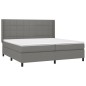 vidaXL Boxspringbett mit Matratze & LED Dunkelgrau 200x200 cm Stoff vidaXL Boxspringbett mit Matratze & LED Dunkelgrau 200x200 cm Stoff