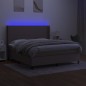 vidaXL Boxspringbett mit Matratze & LED Taupe 180x200 cm Stoff vidaXL Boxspringbett mit Matratze & LED Taupe 180x200 cm Stoff