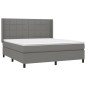 vidaXL Boxspringbett mit Matratze & LED Dunkelgrau 160x200 cm Stoff vidaXL Boxspringbett mit Matratze & LED Dunkelgrau 160x200 cm Stoff