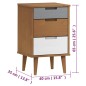 vidaXL Nachttisch MOLDE Braun 40x35x65 cm Massivholz Kiefer vidaXL Nachttisch MOLDE Braun 40x35x65 cm Massivholz Kiefer