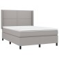 vidaXL Boxspringbett mit Matratze & LED Hellgrau 140x190 cm Stoff vidaXL Boxspringbett mit Matratze & LED Hellgrau 140x190 cm Stoff
