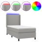 vidaXL Boxspringbett mit Matratze & LED Hellgrau 80x200 cm Stoff vidaXL Boxspringbett mit Matratze & LED Hellgrau 80x200 cm Stoff