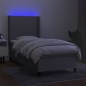 vidaXL Boxspringbett mit Matratze & LED Hellgrau 80x200 cm Stoff vidaXL Boxspringbett mit Matratze & LED Hellgrau 80x200 cm Stoff