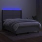vidaXL Boxspringbett mit Matratze & LED Hellgrau 140x200 cm Stoff vidaXL Boxspringbett mit Matratze & LED Hellgrau 140x200 cm Stoff