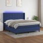 vidaXL Boxspringbett mit Matratze & LED Blau 180x200 cm Stoff vidaXL Boxspringbett mit Matratze & LED Blau 180x200 cm Stoff