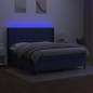 vidaXL Boxspringbett mit Matratze & LED Blau 180x200 cm Stoff vidaXL Boxspringbett mit Matratze & LED Blau 180x200 cm Stoff