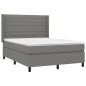 vidaXL Boxspringbett mit Matratze & LED Dunkelgrau 140x200 cm Stoff vidaXL Boxspringbett mit Matratze & LED Dunkelgrau 140x200 cm Stoff