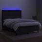 vidaXL Boxspringbett mit Matratze & LED Schwarz 140x200 cm Stoff vidaXL Boxspringbett mit Matratze & LED Schwarz 140x200 cm Stoff