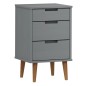 vidaXL Nachttisch MOLDE Grau 40x35x65 cm Massivholz Kiefer vidaXL Nachttisch MOLDE Grau 40x35x65 cm Massivholz Kiefer