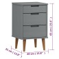 vidaXL Nachttisch MOLDE Grau 40x35x65 cm Massivholz Kiefer vidaXL Nachttisch MOLDE Grau 40x35x65 cm Massivholz Kiefer