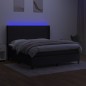 vidaXL Boxspringbett mit Matratze & LED Schwarz 180x200 cm Stoff vidaXL Boxspringbett mit Matratze & LED Schwarz 180x200 cm Stoff