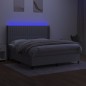 vidaXL Boxspringbett mit Matratze & LED Hellgrau 180x200 cm Stoff vidaXL Boxspringbett mit Matratze & LED Hellgrau 180x200 cm Stoff