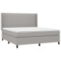 vidaXL Boxspringbett mit Matratze & LED Hellgrau 180x200 cm Stoff vidaXL Boxspringbett mit Matratze & LED Hellgrau 180x200 cm Stoff