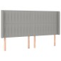 vidaXL Boxspringbett mit Matratze & LED Hellgrau 180x200 cm Stoff vidaXL Boxspringbett mit Matratze & LED Hellgrau 180x200 cm Stoff