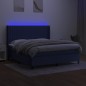 vidaXL Boxspringbett mit Matratze & LED Blau 180x200 cm Stoff vidaXL Boxspringbett mit Matratze & LED Blau 180x200 cm Stoff