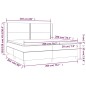 vidaXL Boxspringbett mit Matratze & LED Dunkelgrau 200x200 cm Stoff vidaXL Boxspringbett mit Matratze & LED Dunkelgrau 200x200 cm Stoff