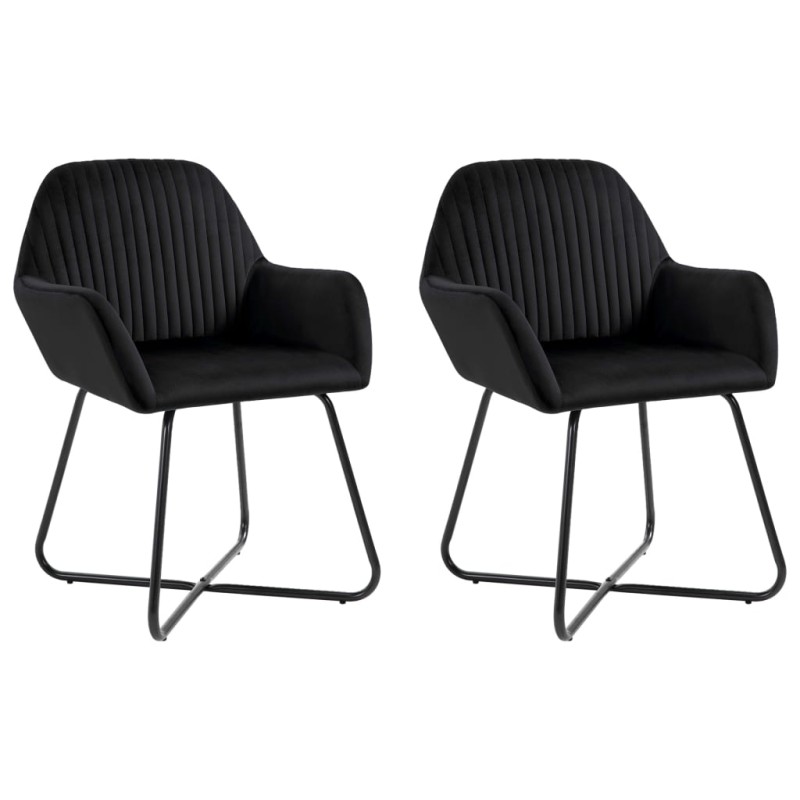 Esszimmerstühle 2 Stk. Schwarz Samt Esszimmerstühle 2 Stk. Schwarz Samt