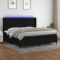 vidaXL Boxspringbett mit Matratze & LED Schwarz 200x200 cm Stoff vidaXL Boxspringbett mit Matratze & LED Schwarz 200x200 cm Stoff