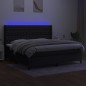 vidaXL Boxspringbett mit Matratze & LED Schwarz 200x200 cm Stoff vidaXL Boxspringbett mit Matratze & LED Schwarz 200x200 cm Stoff