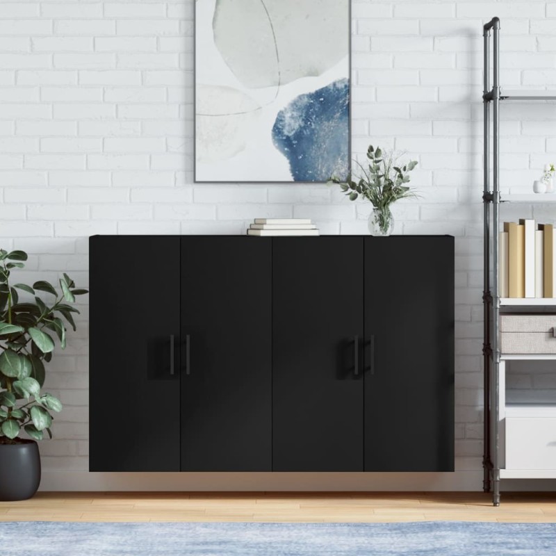 Wandschränke 2 Stk. Schwarz 69,5x34x90 cm Wandschränke 2 Stk. Schwarz 69,5x34x90 cm