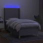 vidaXL Boxspringbett mit Matratze & LED Hellgrau 90x200 cm Stoff vidaXL Boxspringbett mit Matratze & LED Hellgrau 90x200 cm Stoff