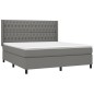 vidaXL Boxspringbett mit Matratze & LED Dunkelgrau 180x200 cm Stoff vidaXL Boxspringbett mit Matratze & LED Dunkelgrau 180x200 cm Stoff