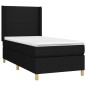 vidaXL Boxspringbett mit Matratze & LED Schwarz 90x200 cm Stoff vidaXL Boxspringbett mit Matratze & LED Schwarz 90x200 cm Stoff