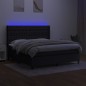 vidaXL Boxspringbett mit Matratze & LED Schwarz 160x200 cm Stoff vidaXL Boxspringbett mit Matratze & LED Schwarz 160x200 cm Stoff