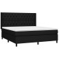 vidaXL Boxspringbett mit Matratze & LED Schwarz 160x200 cm Stoff vidaXL Boxspringbett mit Matratze & LED Schwarz 160x200 cm Stoff