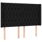 vidaXL Boxspringbett mit Matratze & LED Schwarz 160x200 cm Stoff vidaXL Boxspringbett mit Matratze & LED Schwarz 160x200 cm Stoff