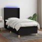 vidaXL Boxspringbett mit Matratze & LED Schwarz 90x190 cm Stoff vidaXL Boxspringbett mit Matratze & LED Schwarz 90x190 cm Stoff