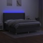vidaXL Boxspringbett mit Matratze & LED Dunkelgrau 160x200 cm Stoff vidaXL Boxspringbett mit Matratze & LED Dunkelgrau 160x200 cm Stoff