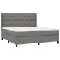 vidaXL Boxspringbett mit Matratze & LED Dunkelgrau 160x200 cm Stoff vidaXL Boxspringbett mit Matratze & LED Dunkelgrau 160x200 cm Stoff