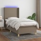 vidaXL Boxspringbett mit Matratze & LED Taupe 90x190 cm Stoff vidaXL Boxspringbett mit Matratze & LED Taupe 90x190 cm Stoff