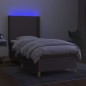 vidaXL Boxspringbett mit Matratze & LED Taupe 90x190 cm Stoff vidaXL Boxspringbett mit Matratze & LED Taupe 90x190 cm Stoff
