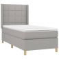 vidaXL Boxspringbett mit Matratze & LED Hellgrau 80x200 cm Stoff vidaXL Boxspringbett mit Matratze & LED Hellgrau 80x200 cm Stoff