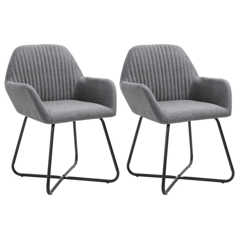 vidaXL Esszimmerstühle 2 Stk. Dunkelgrau Stoff vidaXL Esszimmerstühle 2 Stk. Dunkelgrau Stoff