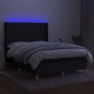 vidaXL Boxspringbett mit Matratze & LED Schwarz 140x190 cm Stoff vidaXL Boxspringbett mit Matratze & LED Schwarz 140x190 cm Stoff
