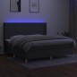 vidaXL Boxspringbett mit Matratze & LED Dunkelgrau 200x200 cm Stoff vidaXL Boxspringbett mit Matratze & LED Dunkelgrau 200x200 cm Stoff
