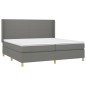 vidaXL Boxspringbett mit Matratze & LED Dunkelgrau 200x200 cm Stoff vidaXL Boxspringbett mit Matratze & LED Dunkelgrau 200x200 cm Stoff