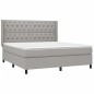 vidaXL Boxspringbett mit Matratze & LED Hellgrau 160x200 cm Stoff vidaXL Boxspringbett mit Matratze & LED Hellgrau 160x200 cm Stoff