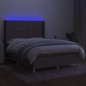 vidaXL Boxspringbett mit Matratze & LED Taupe 140x190 cm Stoff vidaXL Boxspringbett mit Matratze & LED Taupe 140x190 cm Stoff